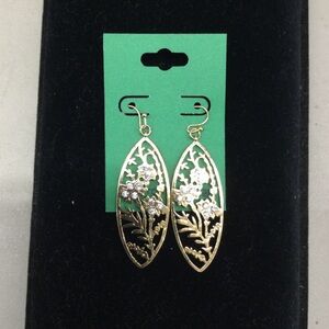 Elegant Gold and Silver Floral Earrings